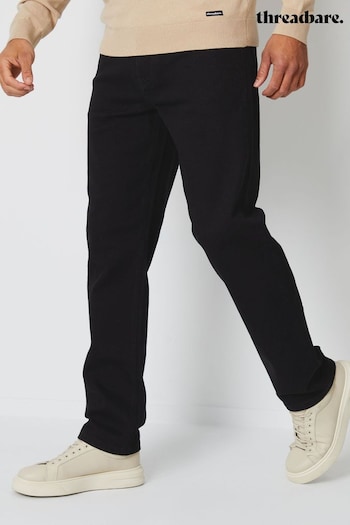 Threadbare Black Straight Fit Jeans With Stretch (Q66484) | £25