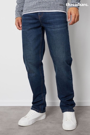 Threadbare Blue Straight Fit Jeans With Stretch (Q66485) | £25
