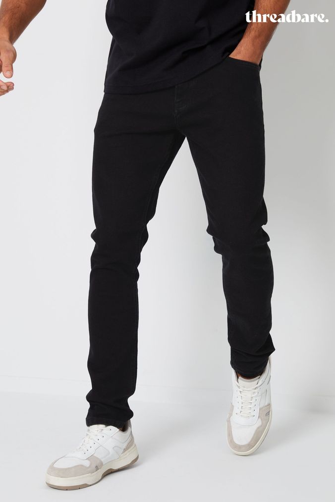 Black athletic fit jeans hotsell
