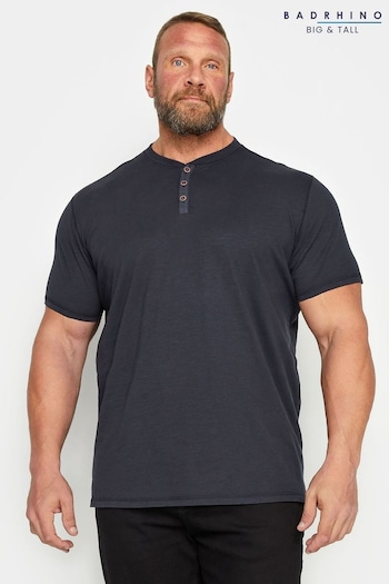 BadRhino Big & Tall Blue Henley T-Shirt (Q66622) | £22