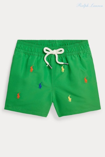 Polo Ralph Lauren Pantaloncini Green Traveler Pony Print Swim Trunks (Q66652) | £65