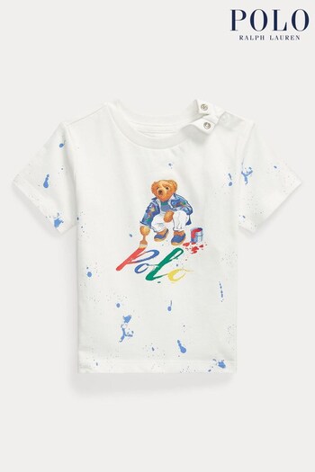 Polo women Ralph Lauren Polo women Bear Cotton Jersey White T-Shirt (Q66656) | £55