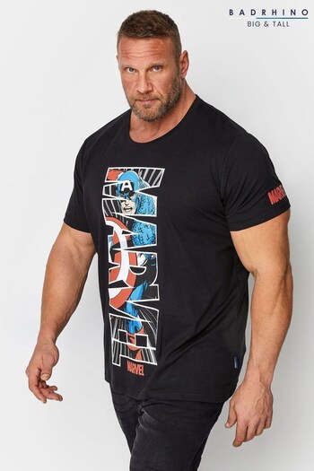 BadRhino Big & Tall Black Marvel T-Shirt (Q66659) | £24