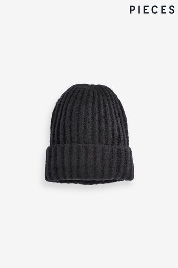 PIECES Black Cosy Beanie Hat (Q66683) | £12