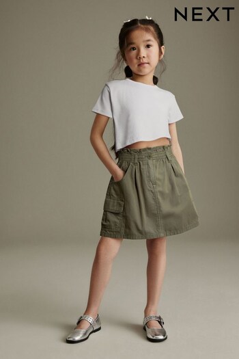 Khaki Green Cargo Skirt And T-shirt Set (3-16yrs) (Q66717) | £18 - £23