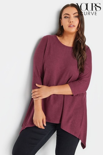 Yours Curve Red Hanky Hem Pocket Tunic (Q66784) | £29