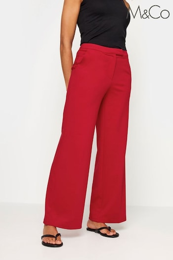 M&Co Red Ponte Wide Leg Trousers red (Q66796) | £34