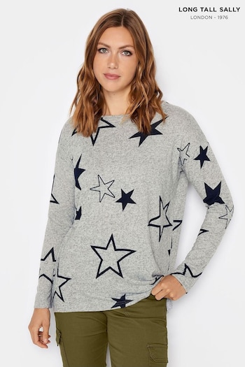 Long Tall Sally Grey Black Star Jumper (Q66809) | £27