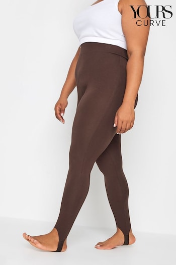 Yours Curve Brown Stirrup One Leggings (Q66814) | £22