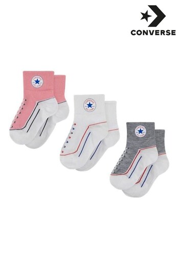 Converse Pink Infant Striated Socks 3 Pack (Q66872) | £13