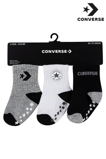 Converse Black Star Gripper Socks 3 PK (Q66873) | £10
