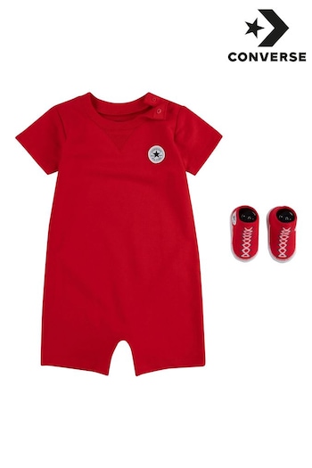 Converse Red Romper and Bootie Purcell Set (Q66874) | £25