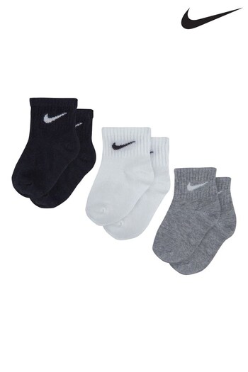 Nike Clear Black Ankle No Slip Socks 3 Pack (Q66893) | £10