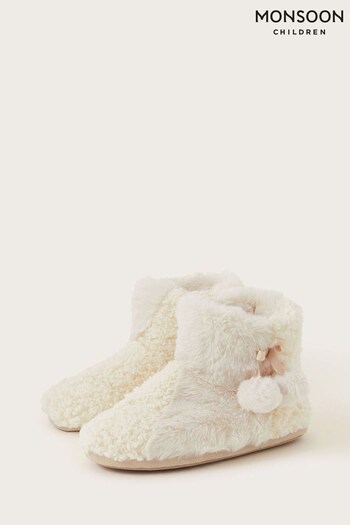 Monsoon Cream Boucle Slippers (Q66916) | £30