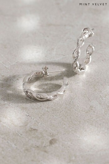 Mint Velvet Silver Plated Twisted Earrings (Q66972) | £42