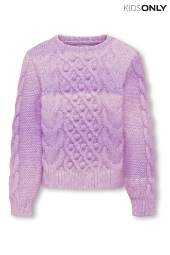 ONLY KIDS Purple Cosy Cable Knit Jumper (Q67070) | £26