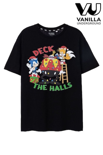 Vanilla Underground Black Sonic Mens Xmas T-Shirt (Q67106) | £21