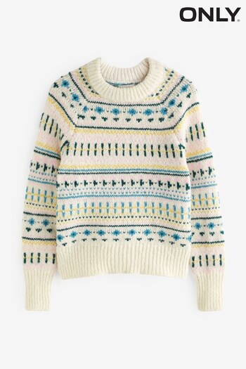 ONLY Cream Fairisle Chunky Knitted Jumper (Q67118) | £39
