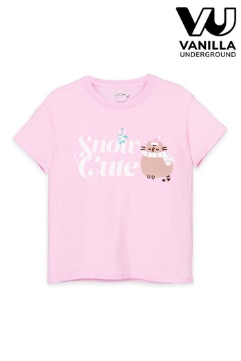 Vanilla Underground Pink Pusheen Girls Christmas T-Shirt (Q67124) | £14