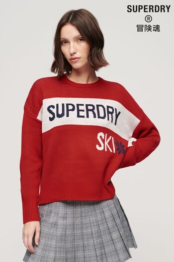 Superdry Red Retro Ski Knit Jumper (Q67138) | £80