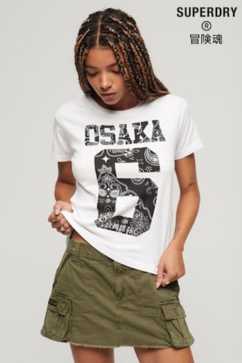 Superdry White Osaka 6 Bandana 90's T-Shirt (Q67147) | £30