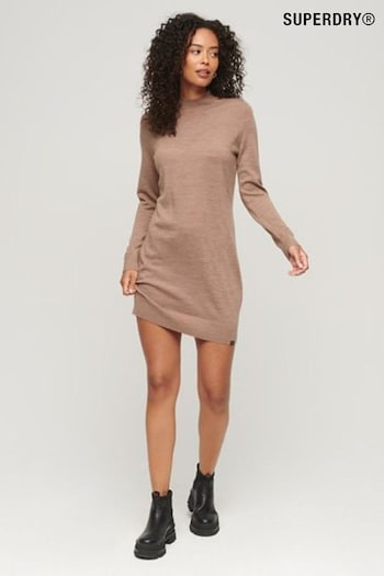 Superdry Brown Merino Knit Dress (Q67162) | £65