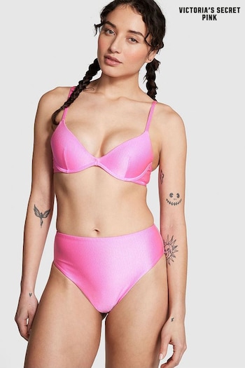 Victoria's Secret Pink Lola Pink High Waisted Bikini Bottom (Q67208) | £26