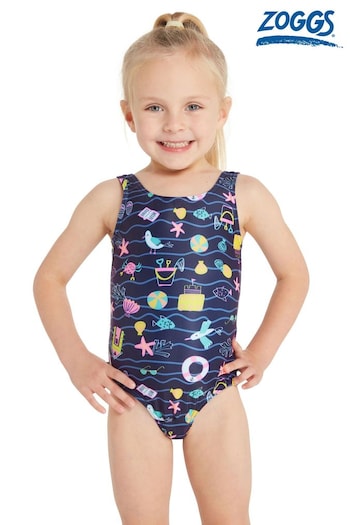 Zoggs Men Blue Scoopback swimsuit Eco Fabric Swimwear (Q67236) | £18