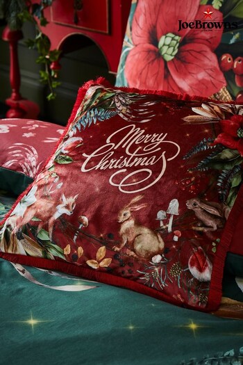 Joe Browns Red Merry Christmas Wreath Cushion (Q67247) | £40