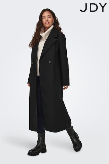 JDY Black Tailored Maxi Length Coat (Q67294) | £75