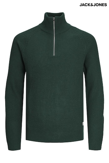 JACK & JONES Green 1/4 Zip Up Knitted Jumper (Q67303) | £35