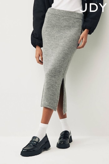 JDY Grey Knitted Midi Skirt (Q67310) | £25