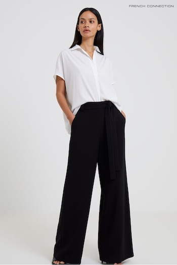 French Connection Whisper Full Length Palazzo Black Trousers (Q67392) | £65