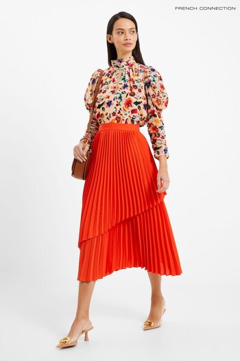 French Connection Red Arie Pleated Skirt (Q67395) | £75