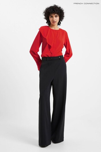 French Connection Echo Crepe Full Length Black Trousers (Q67397) | £75