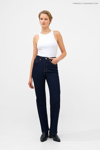 French Connection Blue Stretch Wide Flare Denim Trousers (Q67398) | £65