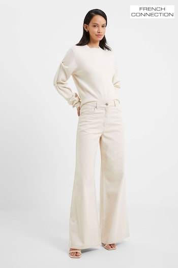 French Connection Denver Denim Relaxed Wide Leg Nude Trousers (Q67406) | £65