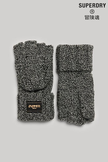 Superdry Grey Cable Knit Gloves (Q67417) | £23