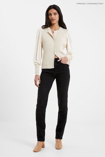 French Connection Cream Krista Mix Long Sleeve Cardigan (Q67419) | £65