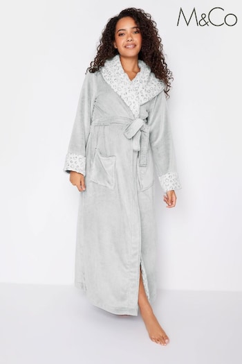 M&Co Grey Animal Hooded Maxi Robe (Q67471) | £34