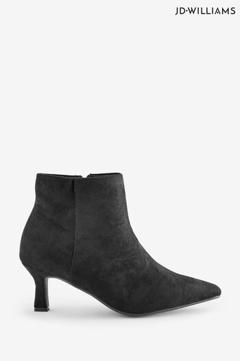 JD Williams Wide Fit Kitten Heel Black Boots (Q67566) | £45