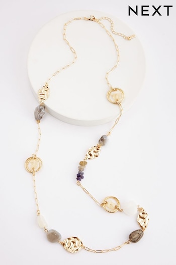 Blue/Gold Tone Long Necklace (Q67708) | £14
