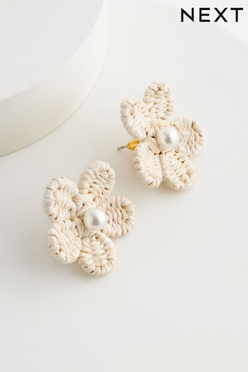 Natural Flower Wrapped Stud Earrings (Q67720) | £10