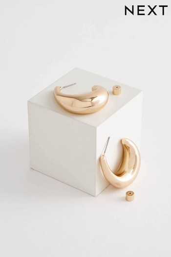 Gold Tone Chunky Oval Hoops Earrings (Q67721) | £10.50