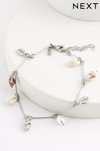 Silver Tone Shell Drop Anklet (Q67751) | £10