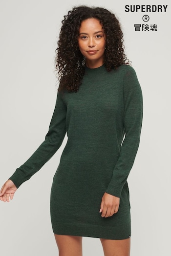 Superdry Green Merino Knit Dress (Q67854) | £65
