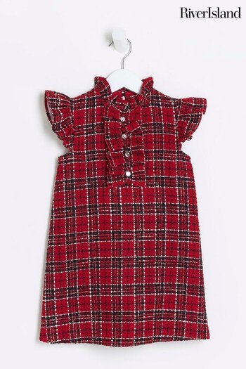 River Island Red Girls Boucle Shift Dress (Q67900) | £25