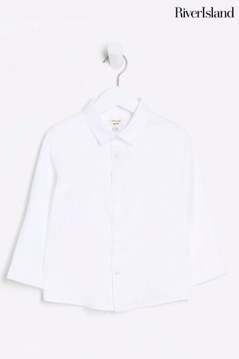 River Island White Boys Textured Shirt (Q67909) | £16