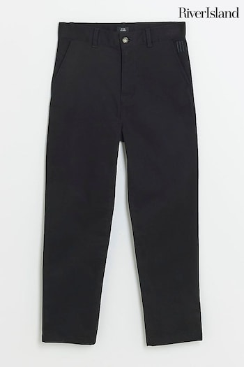 River Island Black Boys Stretch Chinos Trousers (Q67920) | £16 - £22