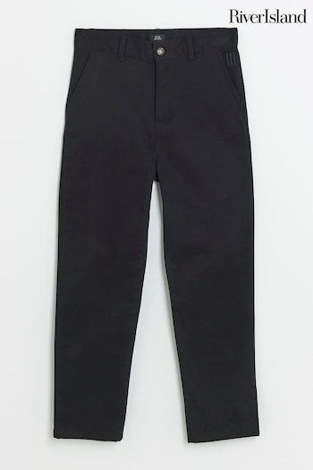 River Island Dark Black michael Stretch Chino Trousers (Q67925) | £14